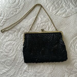 Beautiful vintage black beaded bag